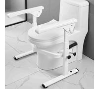 Heuffe Cadre WC Réglable en Hauteur avec Fixation au Sol - Structure Robustes pour Personnes Âgées & Handicapés, Installation Express