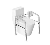 Heuffe Cadres de Sécurité pour Toilettes，Barre D'appui Pliable pour WC，Accoudoir de Toilette Résistant，Armature de Toilettes pour Handicapé, Personnes âgées