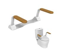 Heuffe Cadres de Sécurité pour Toilettes，Barre D'appui Pliable pour WC，Accoudoir de Toilette Résistant，Armature de Toilettes Rabattable pour Handicapé, Personnes âgées（Bois）