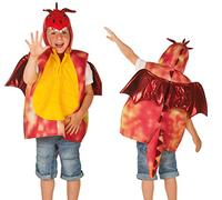 Heunec 611771 - Costume de Carnaval - Gilet Dragon, Taille 128, Rouge