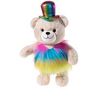 Heunec Ours Wim Wonderman avec tenue arc-en-ciel 45 cm | Squelette intégré, positionnement flexible, tutu arc-en-ciel, à partir de 0 mois, décoration et doudou