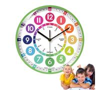 Heure d'enseignement Horloge - horloge murale éducative pour , horloges analogiques apprennent | Design silencieux de 10 pouces amusant avec écran facile à lire, aide à