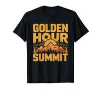 Heure Dorée Sommet Randonneur du Lever Soleil Sentier Au T-Shirt
