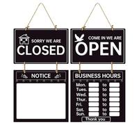 Heures d"ouverture - Signe d"entreprise double face avec heures d"ouverture | Signe de décoratif pour les magasins, gymnases et magasins pour afficher les heures d"ouverture pour les clients