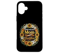 Heureuse d'être appelée Maman et Grand-mère, tournesols, fête des mères Coque pour iPhone 16 Plus