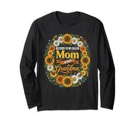 Heureuse d'être appelée Maman et Grand-mère, tournesols, fête des mères Manche Longue