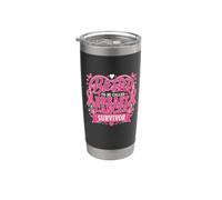 Heureuse d'être appelée Papillon rose, survivante du cancer du sein Gobelet isotherme en acier inoxydable double paroi