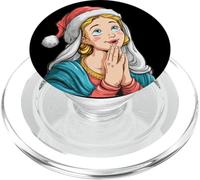 Heureuse Marie de Nazareth avec Chapeau de Père Noël Festif PopSockets PopGrip pour MagSafe