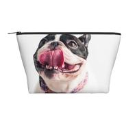 Heureux Chien Curieux Bouledogue français, Trousse de Toilette Trousse de Maquillage Sac à cosmétiques Trousse de Toilette de Voyage Portable