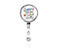 Heureux dernier jour d'école bonjour l'été porte-Badge rétractable bobine Clip porte-carte d'identité pour infirmière étudiant employé de bureau