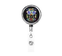 Heureux dernier jour d'école bonjour l'été porte-Badge rétractable bobine Clip porte-carte d'identité pour infirmière étudiant employé de bureau