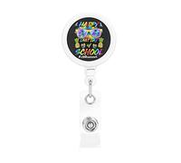 Heureux dernier jour d'école bonjour l'été porte-Badge rétractable bobine Clip porte-carte d'identité pour infirmière étudiant employé de bureau