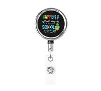 Heureux dernier jour d'école bonjour l'été porte-Badge rétractable bobine Clip porte-carte d'identité pour infirmière étudiant employé de bureau
