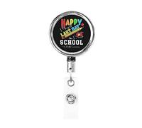 Heureux dernier jour d'école bonjour l'été porte-Badge rétractable bobine Clip porte-carte d'identité pour infirmière étudiant employé de bureau