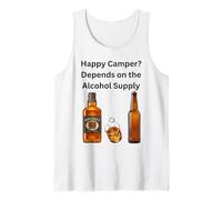 Heureux ? Le Plaisir du Camping dépend de l'approvisionnement en Alcool Débardeur