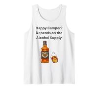 Heureux ? Le Plaisir du Camping dépend de l'approvisionnement en Alcool Débardeur