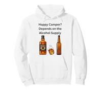 Heureux ? Le Plaisir du Camping dépend de l'approvisionnement en Alcool Sweat à Capuche