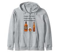 Heureux ? Le Plaisir du Camping dépend de l'approvisionnement en Alcool Sweat à Capuche