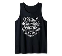 Heureux Les Artisans de Paix Matthieu 5:9 Écriture Bible Prière Débardeur