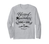 Heureux Les Artisans de Paix Matthieu 5:9 Écriture Bible Prière Manche Longue