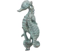Heurtoir De Porte en Fonte, Poignée De Porte Décorative en Bois Hippocampe, Poignée De Porte De Décoration De Jardin D’Animaux De Mer Pull Fait à La Main, Vintage Color, 15.6 * 3.4 * 5cm