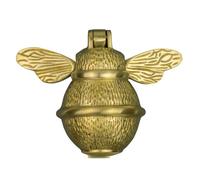 Heurtoir de porte en forme d'abeille pour porte d'entrée | Laiton massif poli | Heurtoir en laiton avec gâche | UPVC | (Heurtoir de porte en laiton satiné)
