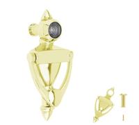 Heurtoir De Porte,Heurtoir De Porte D'Entree Lot De 4 Heurtoirs Porte En Alliage Zinc 16 Mm (5/6 Po), Judas Haute Définition À 180 °, Trous For Portes 35 50 D'épaisseur(5 inch - Gold)
