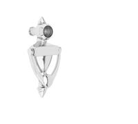 Heurtoir Forgé à La Main, Lot De 4 Heurtoirs Porte En Alliage Zinc 16 Mm (5/6 Po), Judas Haute Définition À 180 °, Trous For Portes 35 50 D'épaisseur(5 inch -Silver)