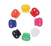 Heuskay 50Pièces Verrou De Cordon en Plastique,Fermeture du Cordon Glissière De Butée à Ressort à Bout De Trou Double pour Sac à Dos Fournitures dartisanat (Multicolore)