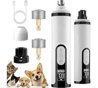 Heusom Silent Groom Pro Lot de 2 meuleuses à ongles pour chien Charge USB rapide avec têtes de meulage de rechange pour ongles épais