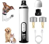 Heusom Silent Groom Pro Nail Grinder, Cordless Quiet Dog Nail Grinder with LED Light & 3 Speeds, 4 Grinding Heads, 2000mAh Long-Lasting Rechargeable Battery for Thick Nails (1Set)