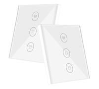 HEUXGIR 80 x 80 mm Interrupteur WIFI Persianas, Compatible avec Alexa et Google Home Interruptor de la température, câble Neutro (4002)