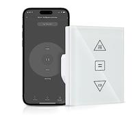 HEUXGIR Interrupteur Volet Roulant Connecté,Interrupteur Tactile de Stores Contrôle de Commande Vocale Compatible avec Alexa/Google Home/Smart Life, (Fil Neutre Requis) 1pack