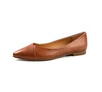 HEVA Ballerines plates classiques à bout pointu pour femme - Chaussures de mariage décontractées et confortables, marron, 36 EU