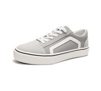 HEVA Chaussures classiques en toile pour femme - Chaussures de sport confortables à lacets - Chaussures de loisirs, Gris bas, 40 EU