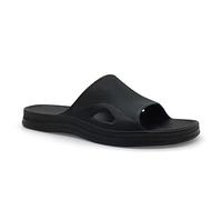 HEVA Chaussures de Plage Piscine Claquette Homme Intérieur Bain Extérieur Slide Sandales (45 EU Noir)