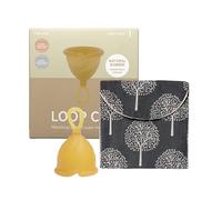 HEVEA Coupe Menstruelle Réutilisable en Caoutchouc Naturel - Confortable, Sûre, et Zéro Déchet - Une Protection Jusqu'à 12 Heures (Naturelle, Taille 1)