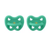 HEVEA Lot de 2 tétines rondes 100% caoutchouc naturel 3-36 mois (Pop of Green)