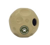 Hevea Moon Ball Jouet 2 en 1 d'activation et de rapportage pour chien - Balle à friandises en caoutchouc naturel - Balle active pour soulager les gencives douloureuses (vert chasseur)