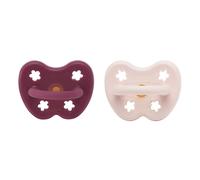 Hevea - Pack de 2 sucettes Orthodontie 3-36 mois 100% caoutchouc naturel Powder Pink & Rosewood