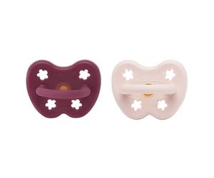 Hevea - Pack de 2 sucettes Orthodontie 3-36 mois 100% caoutchouc naturel Powder Pink & Rosewood