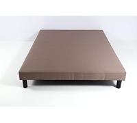 Hévéa Sélection Sommier tapissier VOLIGE DÉCO 140x190 Marron + 4 Pieds
