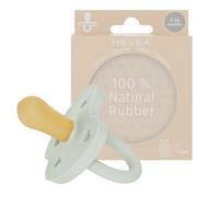 HEVEA Sucette Bebe SYMMETRIQUE caoutchouc naturel / 3-36 mois - Sans BPA, PVC, ni Phtalates - Design Danois Tétine avec 4 Trous de Ventilation - Hygiénique (Blanc givré)