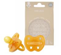 HEVEA Tétine en caoutchouc naturel (lot de 2), à base de plantes, sans plastique, écologique, sans BPA et approuvée pour le contact alimentaire (3-36 mois, forme ronde)