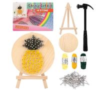 Heveer 3D String Art Kit Kit de Bricolage Ananas pour Débutants String Art Nail String Art Kit Cadeau Unique Artisanat Kit
