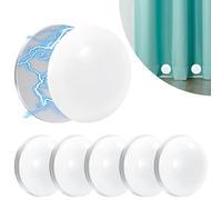 Heveer Poids de Rideau de Douche Poids Magnétiques pour Rideaux Rideaux Magnétiques Ronds Poids Poids pour Rideaux pour Rideaux Nappes Blanc 6 Pièces