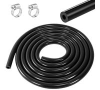 Heveer Tuyau en Silicone 3m Durite pour Véhicule à Moteur avec 2 Colliers de Serrage pour Camion Voiture Tracteur Petit Moteur Noir (ID 10mm-OD 16mm)