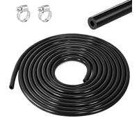 Heveer Tuyau en Silicone 3m Durite pour Véhicule à Moteur avec 2 Colliers de Serrage pour Camion Voiture Tracteur Petit Moteur Noir (ID 5mm-OD 11mm)