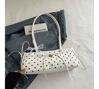 Hevel, Nouveau sac carré à pois à la mode, fermeture éclair, décoration en dentelle, léger et simple, sac à bandoulière à double poignée souple de couleur unie, convient à la vie quotidienne des femme