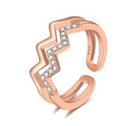 HEVIBK Bagues Série Coréenne Bagues Zircon Diamant Bagues Simples Bagues Couple Bagues Femme (taille unique, bolangjin, or)